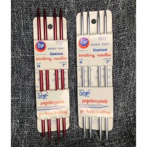 Vtg Boye aluminum knitting‎ needle lot 7" length NEW old stock Size 4 & 6
